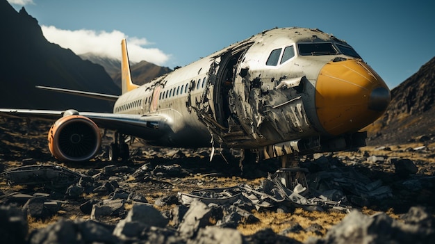 Foto avião quebrado