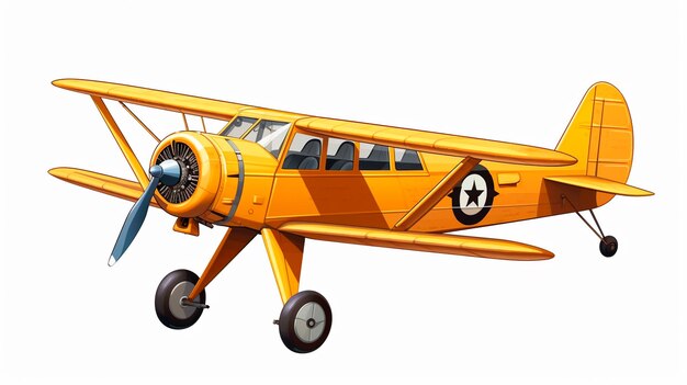 avião vintage com proa vermelha no lado isolado em fundo cinzento