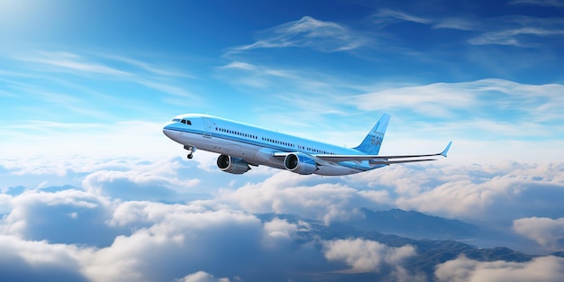avião voando atrás de um fundo de céu azul