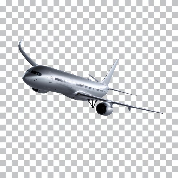 Foto avião voando isolado em fundo transparente