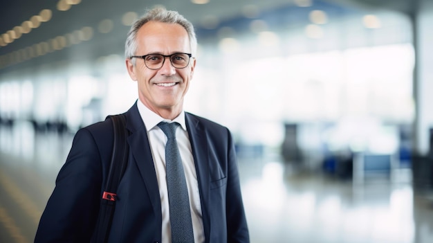 Foto aviation lawyer in airport ensuring regulated air travel legalities