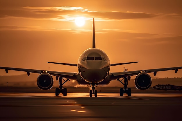 avión al atardecer IA generativa