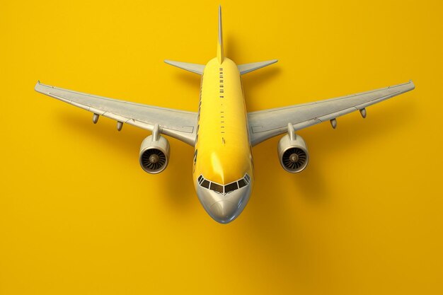 Foto un avión amarillo y blanco con las palabras air france en el lado.