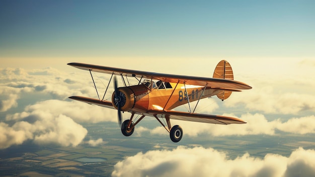 Foto un avión antiguo con las palabras 