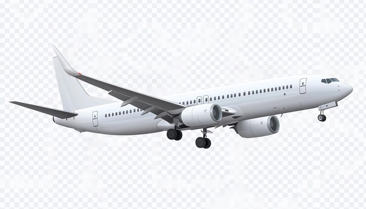 un avión blanco con una cola roja está volando en el cielo