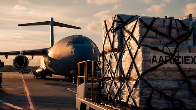 Avión de carga listo para ser cargado y enviado al resto del mundo