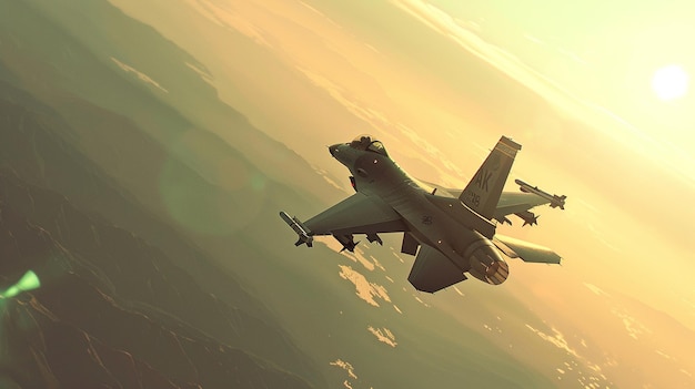 un avión de combate en el cielo