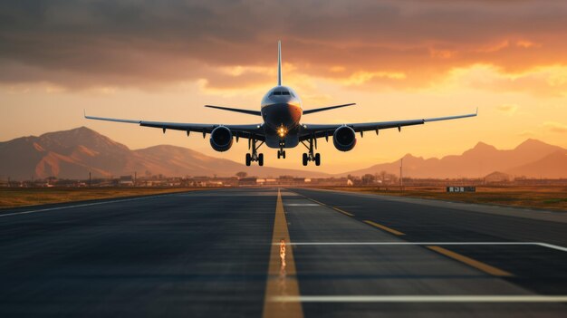 Un avión despegando de un aeropuerto