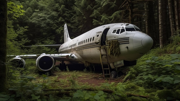 un avión con una escalera al costado