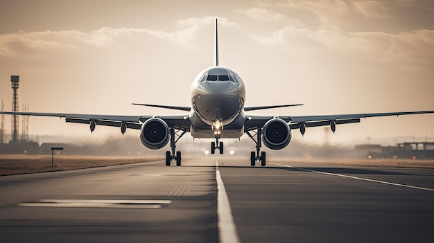 Un avión está a punto de despegar de una pista