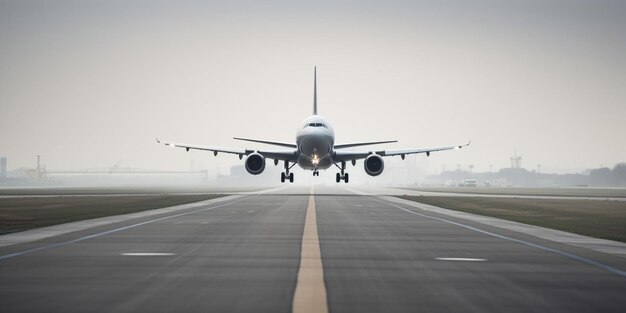 Un avión está a punto de despegar de una pista.