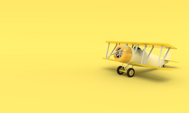 Avión de juguete vintage ilustración 3D rendering