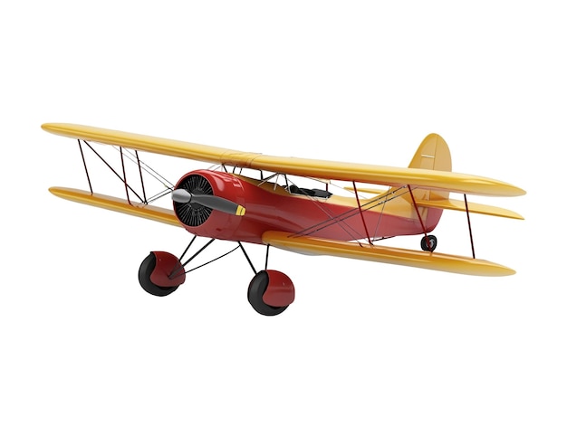 un avión modelo con alas amarillas