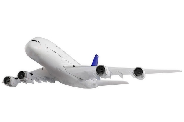 Avión moderno aislado sobre fondo blanco.