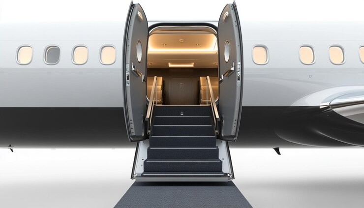 un avión con la palabra escalera mecánica en el lado