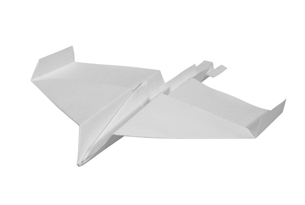 avión de papel blanco