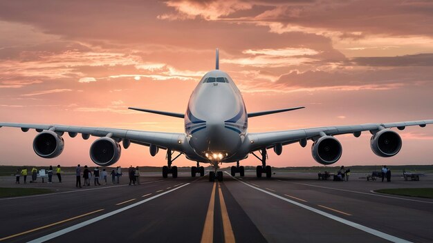 Avión de pasajeros de pista de aterrizaje