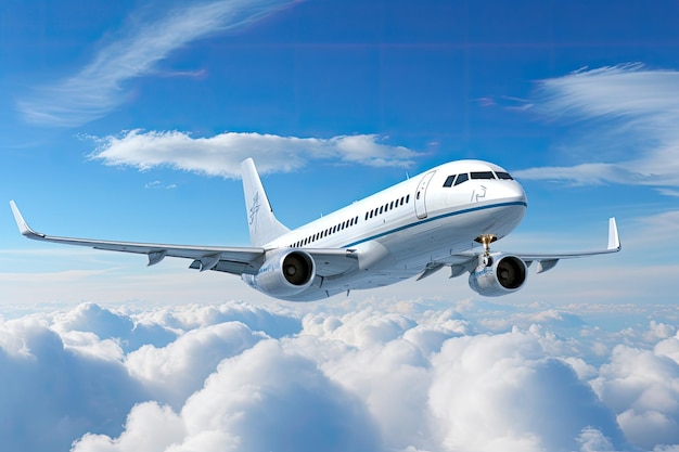 Un avión de pasajeros viaja en el cielo azul