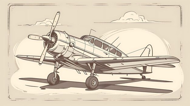 Foto un avión vintage está estacionado en una pista de aterrizaje el avión es un avión de un solo motor impulsado por hélice con un fuselaje cubierto de tela