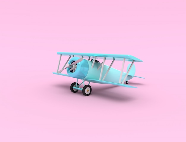 Avión vintage de juguete Ilustración 3D rendering