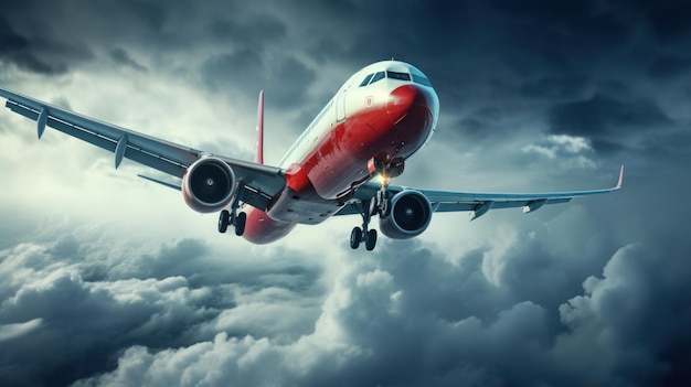 avión volando en el cielo nube tormenta