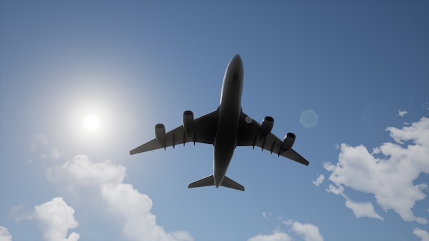 Un avión volando en el cielo