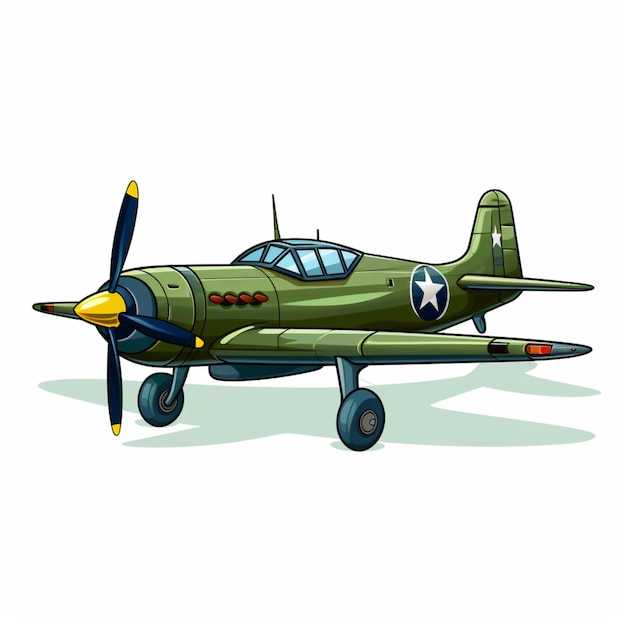 Aviones militares de dibujos animados sobre un fondo blanco.