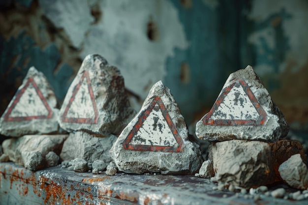 Foto aviso de inalação de fibras minerais nocivas do amianto