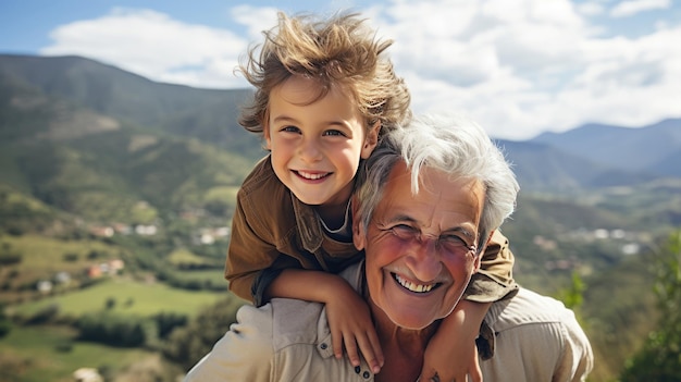 Foto avô e neto alegres passando tempo de qualidade juntos criando memórias preciosas generative ai
