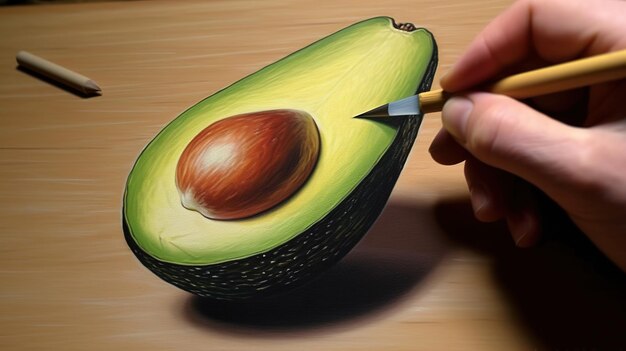 Avocado auf einem hellen farbigen Hintergrund Generative KI