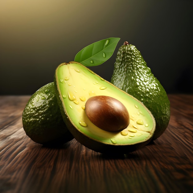 Avocado auf einem Holztisch