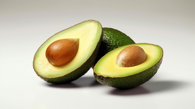 Avocado in zwei Hälften geschnitten