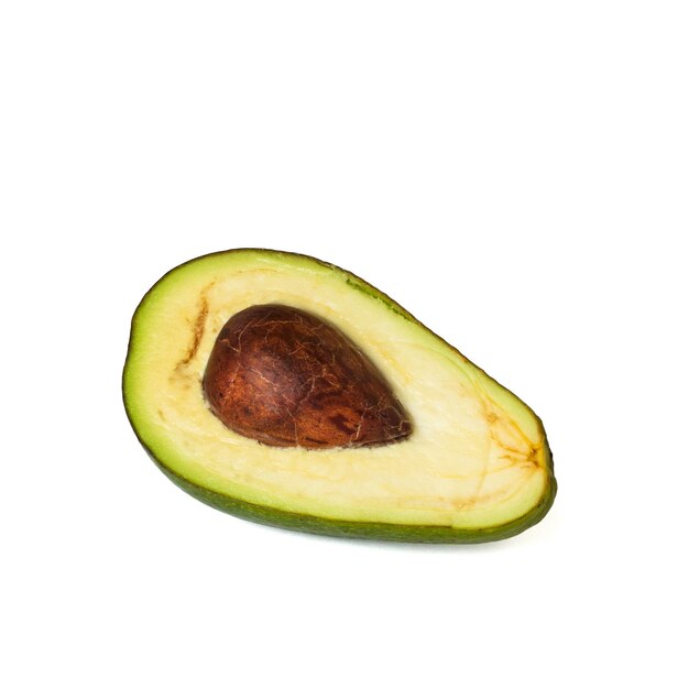 Avocado isoliert auf weißem Hintergrund Avocado in Scheiben geschnitten Closeup