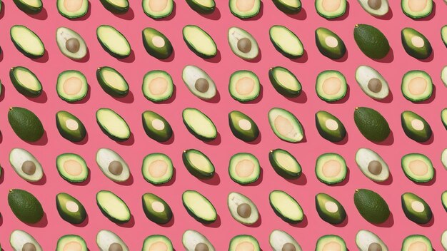 Foto avocado-muster auf rosa hintergrund