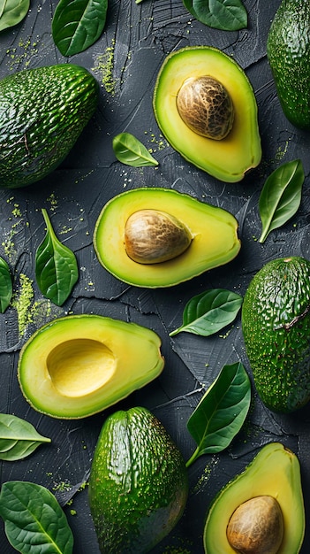 Avocado-Muster von oben