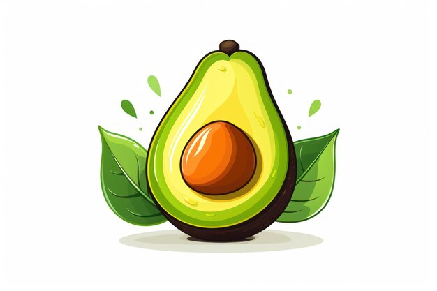 Avocado-Symbol auf weißem Hintergrund ar 32 v 52 Job-ID 3220f5f3b3054c3e860a3358593441ab