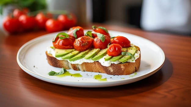 Avocadobrot mit Mozzarella und Tomate