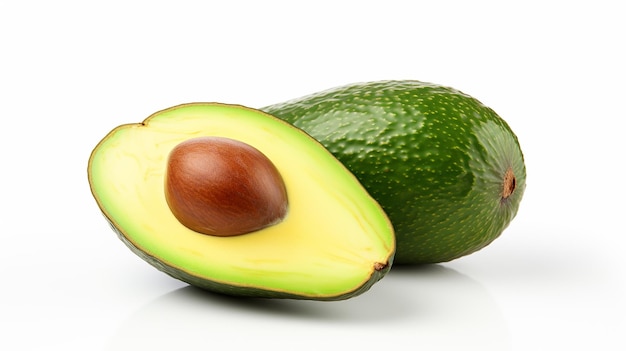 Avocadoscheibe auf weißem Hintergrund