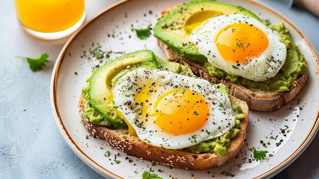 Avocadotoast mit Ei