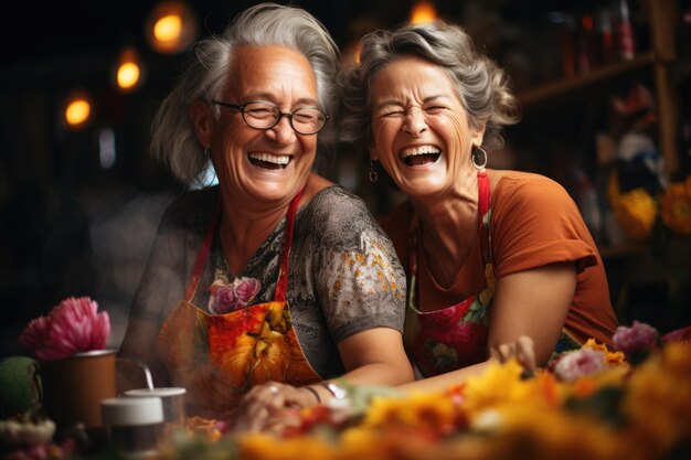 Avós aposentados cozinhando juntos
