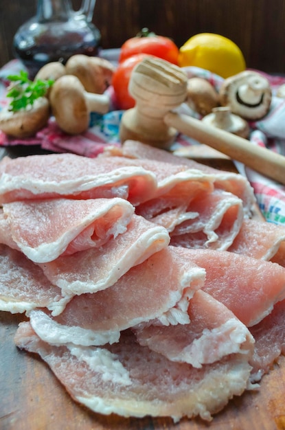 Aw trozos de carne para cocinar chuletas