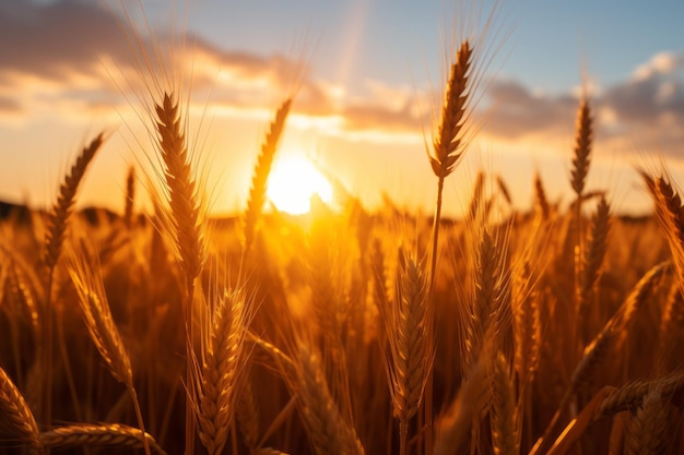 Awe_Inspiring Sunrise sobre um campo de trigo sereno