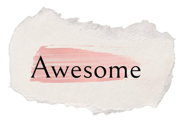 Awesome png papel rasgado palabra pegatina tipografía fondo transparente