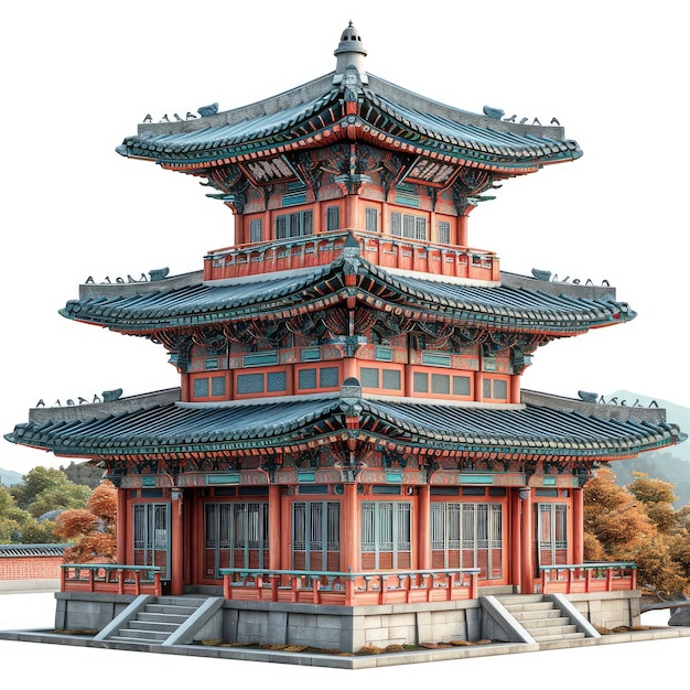 Foto awesome view gyeongbokgung palast seoul süd 3d-illustration