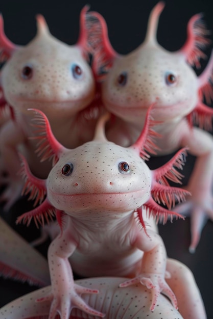 Foto axolotl en un acuario enfoque selectivo