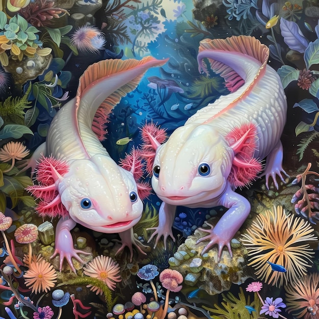 Foto los axolotles