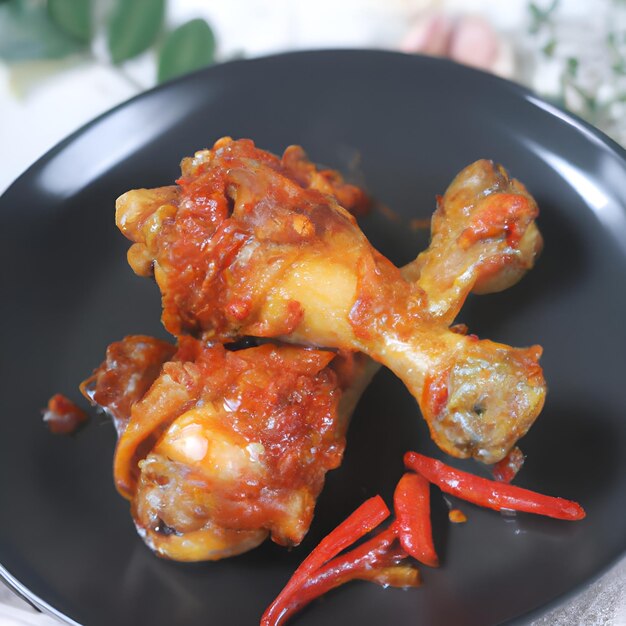 Foto ayam masak merah