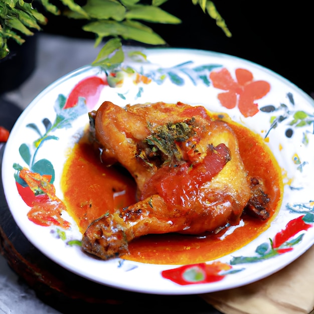 Foto ayam masak merah