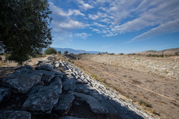 Aydın,Turquía - 30 de octubre de 2022: Museo de la Ciudad Antigua de Afrodisias; Esculturas de los períodos helenístico y romano encontradas en las excavaciones de Afrodisias.