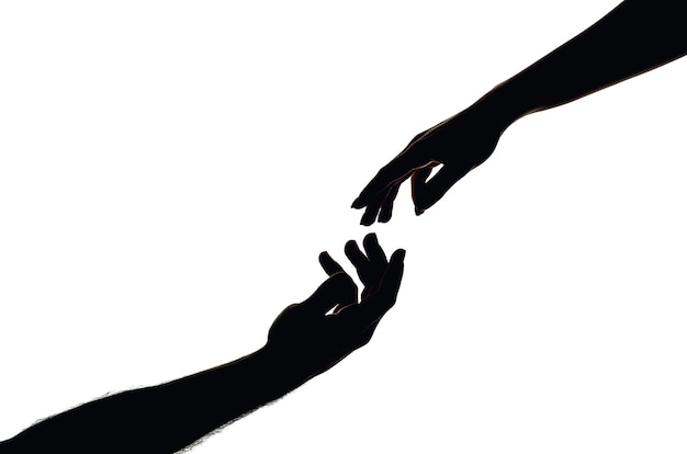 Foto ayudar sosteniendo las manos de cerca dando una mano de ayuda rescate gesto de ayuda o manos salvación